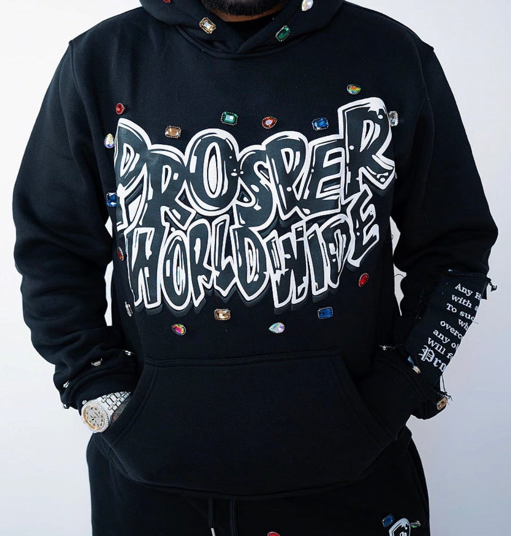 BLACK "DESTINED" GEMSTONE JACKET