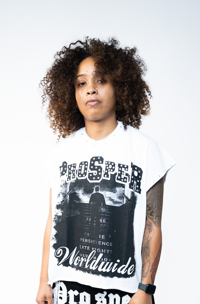 PREVAIL SLEEVELESS TEE WHITE